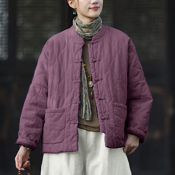 Buddha Stones冬用 カーブライン カエルボタン ラミーコットン 長袖 レディース サーマルジャケット ポケット付き - image 41