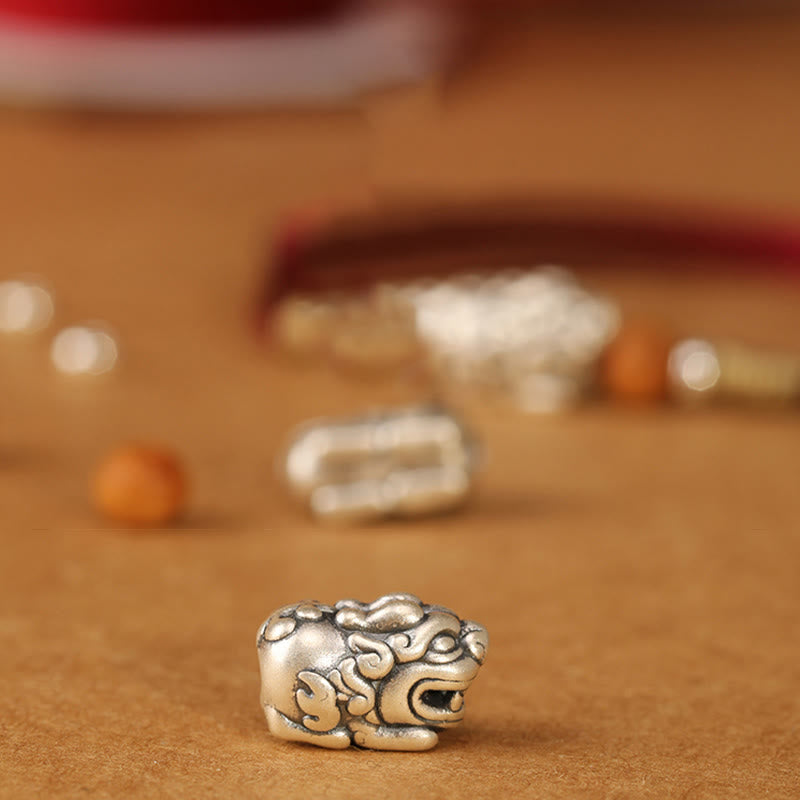 Buddha Stones 999スターリングシルバーPiXiuチャーム ピーチウッドビーズ ハンドメイドストリング編み込み幸運ブレスレットアンクレット - image 20