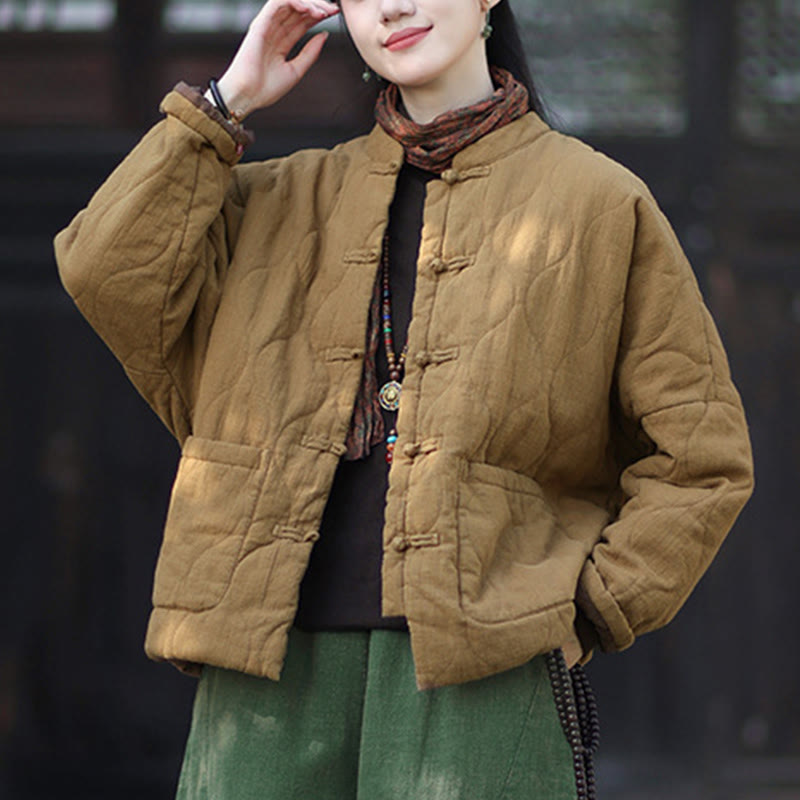 Buddha Stones冬用 カーブライン カエルボタン ラミーコットン 長袖 レディース サーマルジャケット ポケット付き - image 35