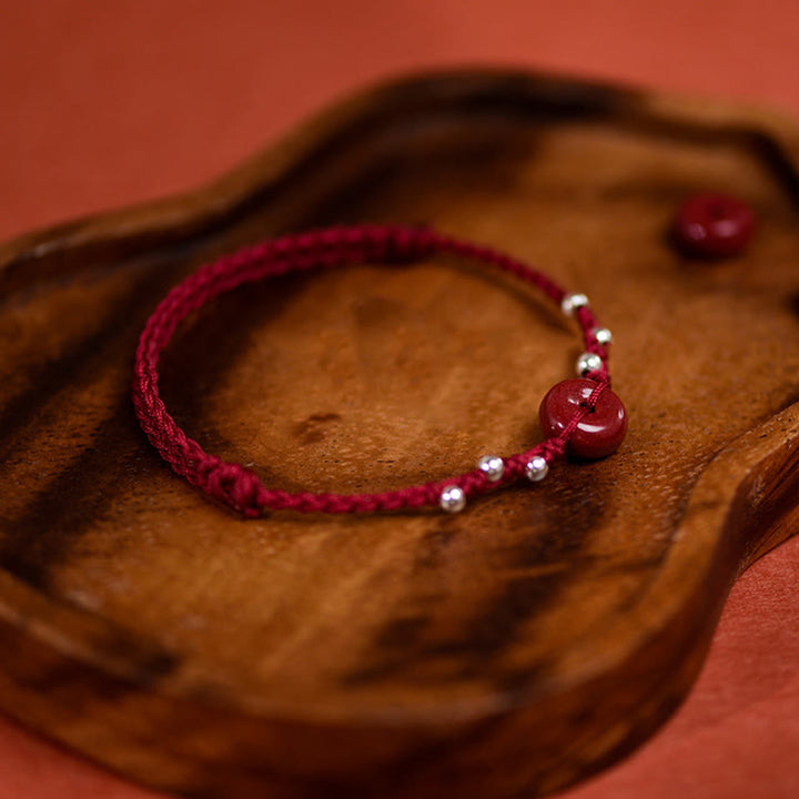 Buddha Stones辰砂平和のお守りチャームハンドメイド 紐 調節可能良縁祈願ブレスレット アンクレット - image 16