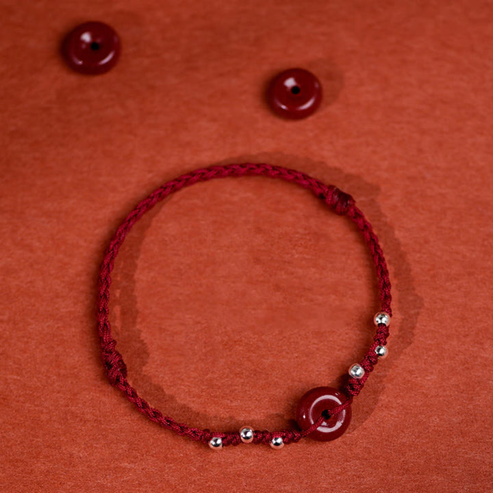 Buddha Stones辰砂平和のお守りチャームハンドメイド 紐 調節可能良縁祈願ブレスレット アンクレット - image 14