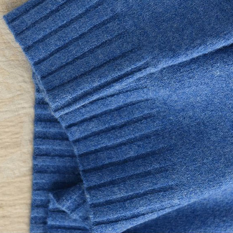 Buddha Stones冬用クルーネック 暖かい 長袖 レディース コットン ニットセーター - image 5