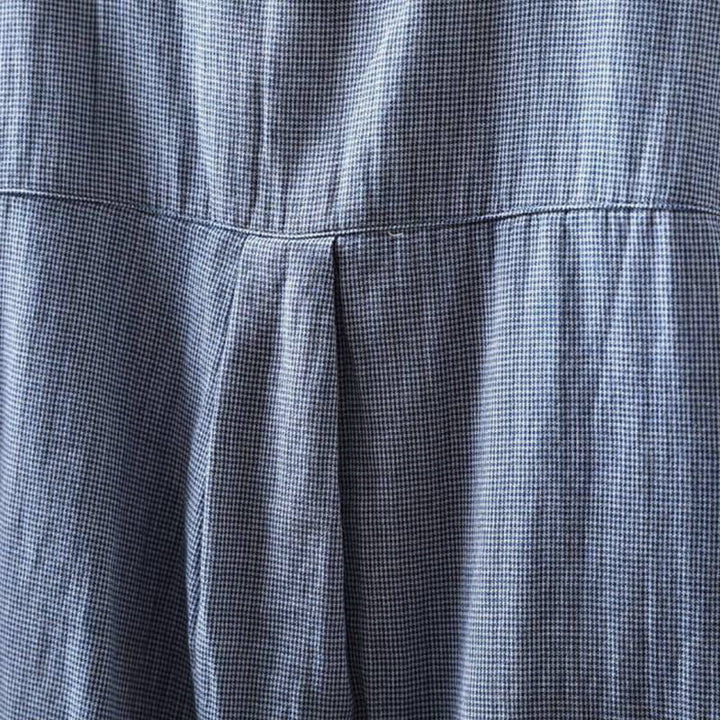 Buddha Stones秋冬 スモールチェック柄 ボタンダウン フリルカラー 長袖 レディース コットンシャツ - image 6