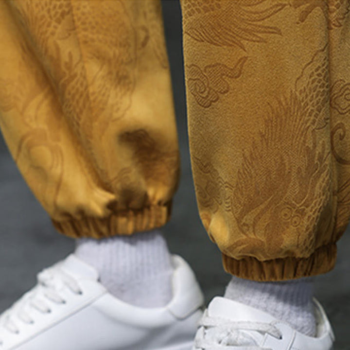 Buddha Stones 2点セット 春 龍 竹 雲 メンズ 唐装 カエルボタン コットン 長袖 ジャケット パンツ セット ポケット付き - image 20