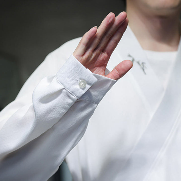 Buddha Stones 2点セット 秋 編み上げ 竹刺繍 コットン 着物 アンクル丈パンツ ポケット付き メンズ 瞑想用 布セット - image 17