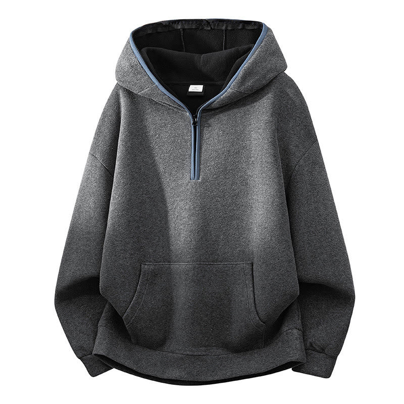 Buddha Stones秋冬 ジッパーデザイン フリース裏地 長袖 コットン メンズ パーカー - ダークグレー - US/UK/AU42、 EU52 (3XL) - image 11