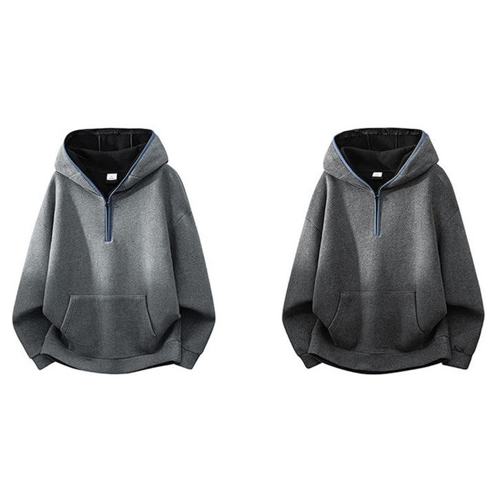 Buddha Stones秋冬 ジッパーデザイン フリース裏地 長袖 コットン メンズ パーカー - image 15