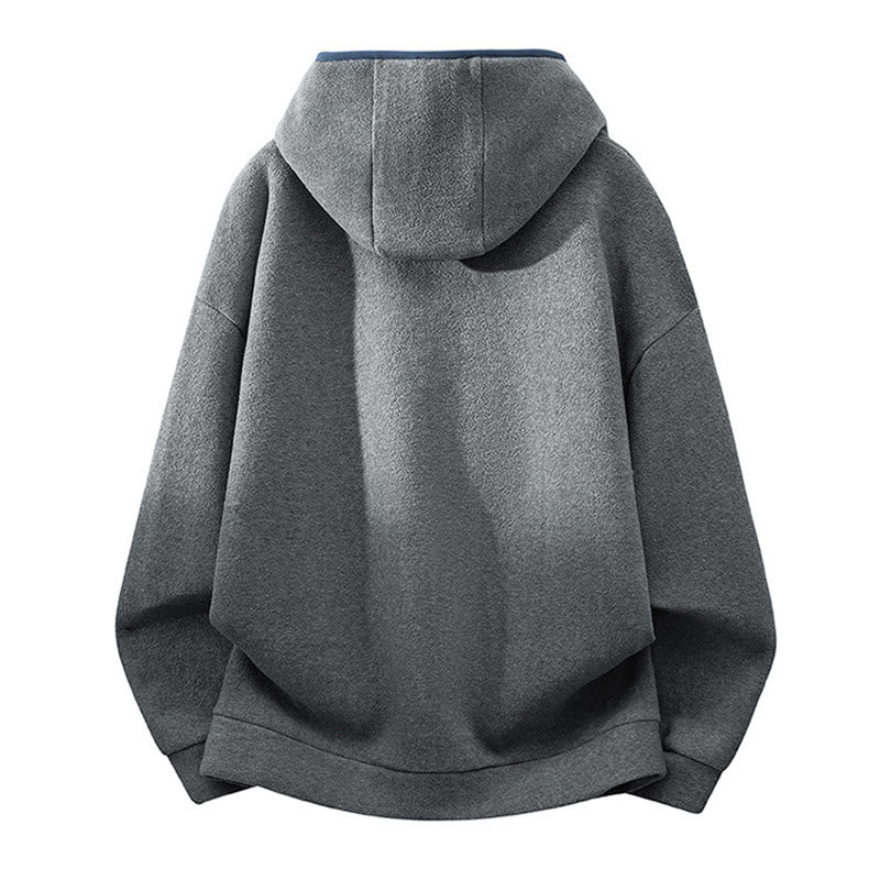 Buddha Stones秋冬 ジッパーデザイン フリース裏地 長袖 コットン メンズ パーカー - image 1