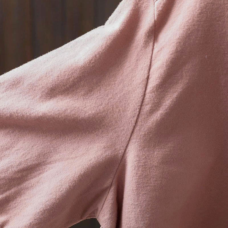 Buddha Stones秋冬 無地 ボタンダウン スタンドカラー 長袖 レディース コットンシャツ - image 12