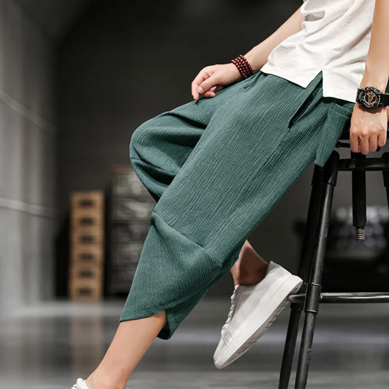 Buddha Stonesサマーソリッド メンズ クロップドパンツ ポケット付き - image 14