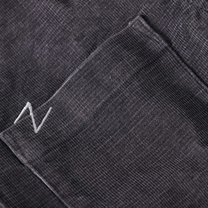 Buddha Stonesカジュアルコーデュロイ無地メンズ長袖コットン厚手ジャケット ポケット付き - image 2