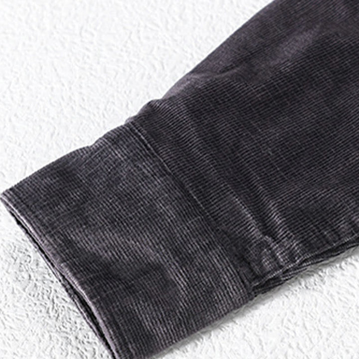 Buddha Stonesカジュアルコーデュロイ無地メンズ長袖コットン厚手ジャケット ポケット付き - image 3