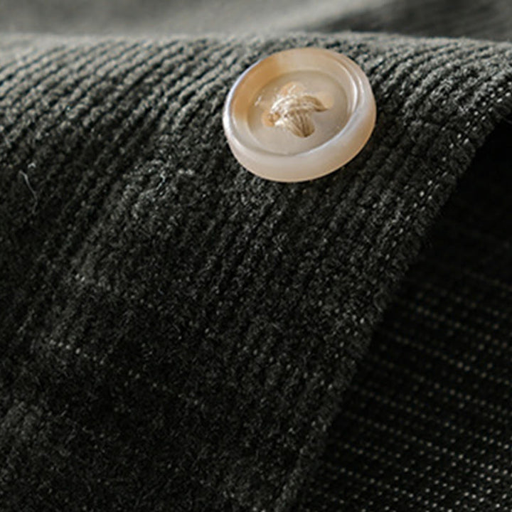 Buddha Stonesカジュアルコーデュロイ無地メンズ長袖コットン厚手ジャケット ポケット付き - image 14