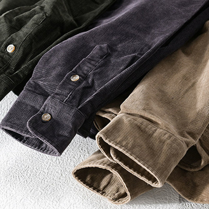 Buddha Stonesカジュアルコーデュロイ無地メンズ長袖コットン厚手ジャケット ポケット付き - image 16