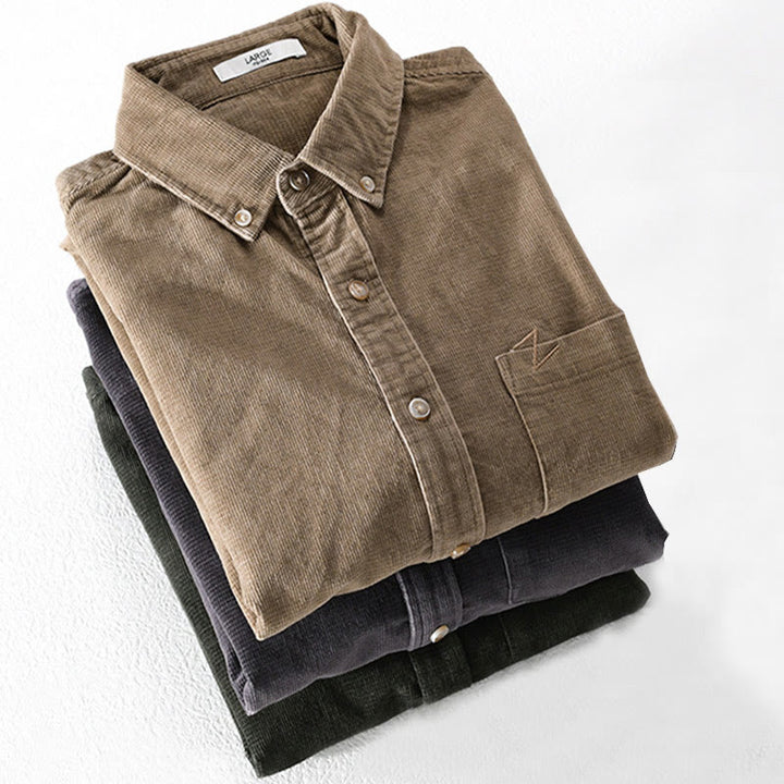 Buddha Stonesカジュアルコーデュロイ無地メンズ長袖コットン厚手ジャケット ポケット付き - image 19