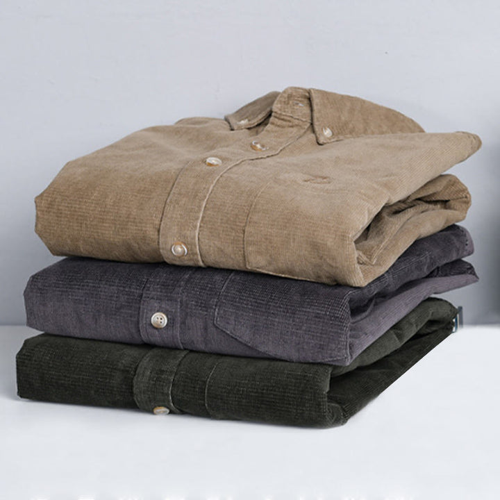 Buddha Stonesカジュアルコーデュロイ無地メンズ長袖コットン厚手ジャケット ポケット付き - image 17