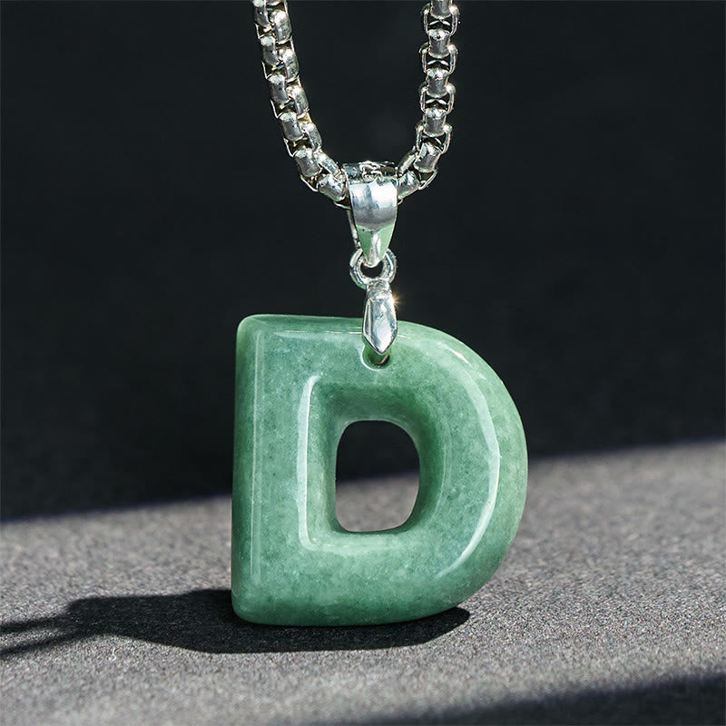 Buddha Stones天然AZ文字翡翠 チタン鋼 ワイドチェーン豊かさのネックレスペンダント - image 12