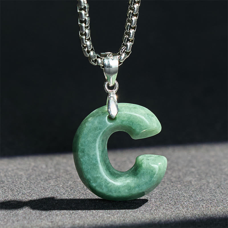 Buddha Stones天然AZ文字翡翠 チタン鋼 ワイドチェーン豊かさのネックレスペンダント - image 10