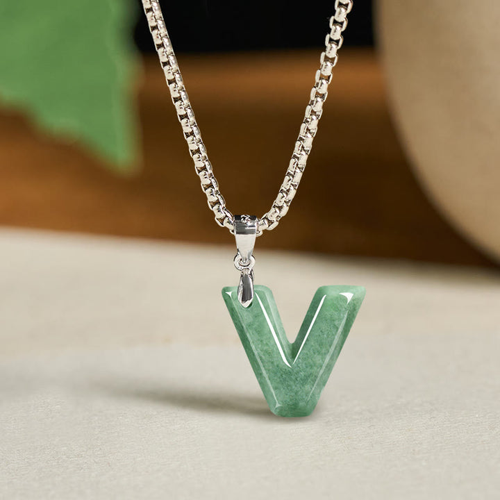 Buddha Stones天然AZ文字翡翠 チタン鋼 ワイドチェーン豊かさのネックレスペンダント - V - image 30