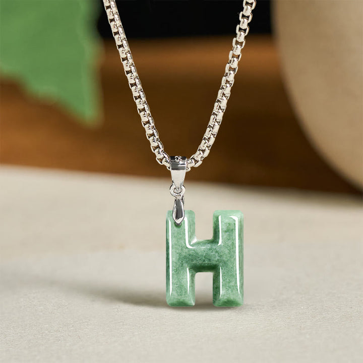 Buddha Stones天然AZ文字翡翠 チタン鋼 ワイドチェーン豊かさのネックレスペンダント - H - image 16