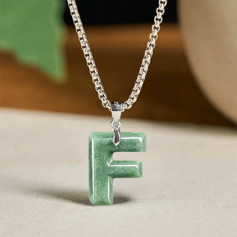 Buddha Stones天然AZ文字翡翠 チタン鋼 ワイドチェーン豊かさのネックレスペンダント - F - image 14