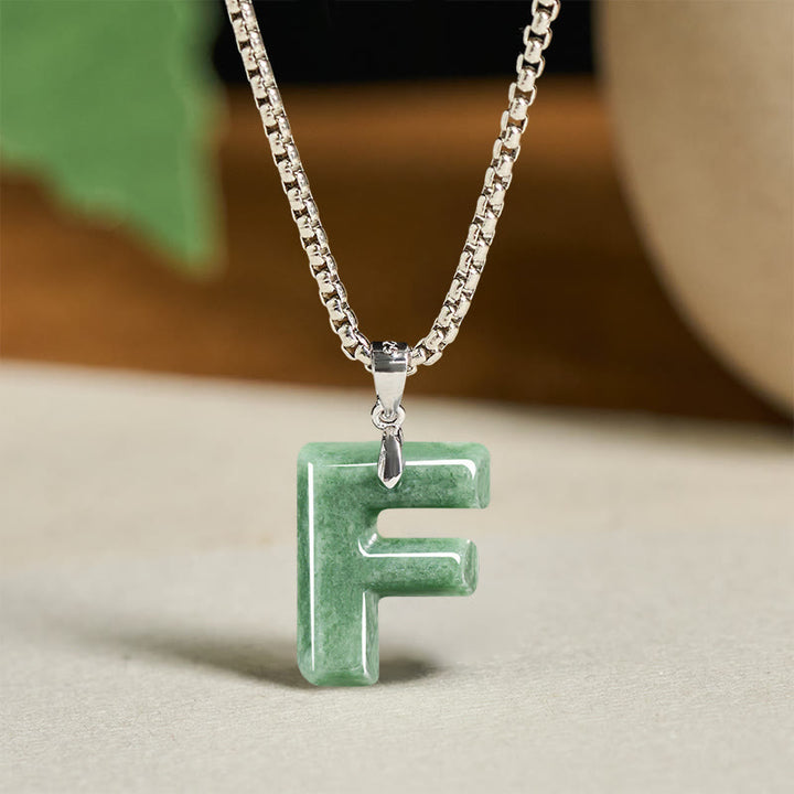 Buddha Stones天然AZ文字翡翠 チタン鋼 ワイドチェーン豊かさのネックレスペンダント - F - image 14