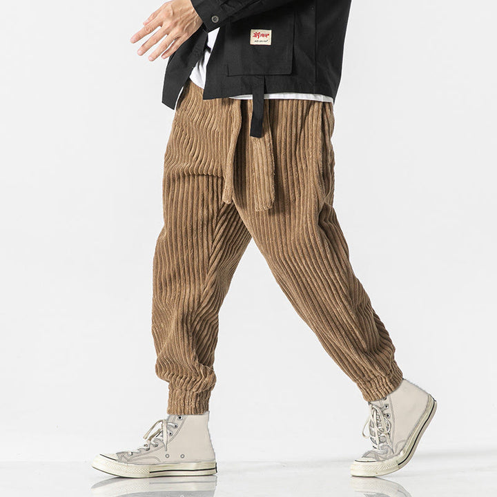 Buddha Stones冬用 無地 メンズ 足首丈 コーデュロイパンツ ポケット付き - image 30