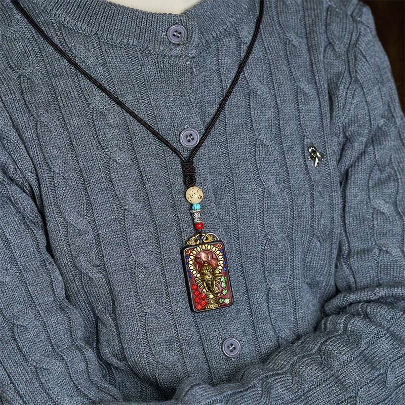 Buddha Stonesチベット ガネーシャ ガンパティ 象黒檀平和 ネックレス ペンダント - image 23