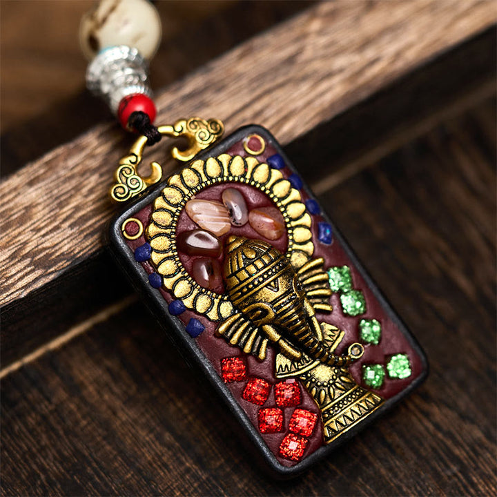 Buddha Stonesチベット ガネーシャ ガンパティ 象黒檀平和 ネックレス ペンダント - Cスタイル - image 17