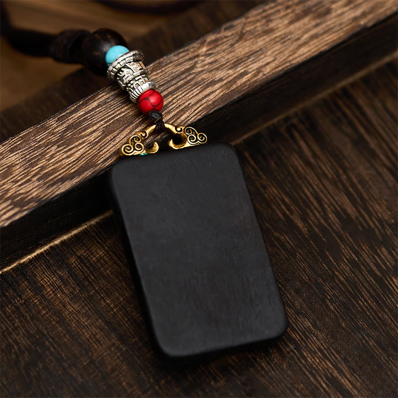 Buddha Stonesチベット ガネーシャ ガンパティ 象黒檀平和 ネックレス ペンダント - image 1