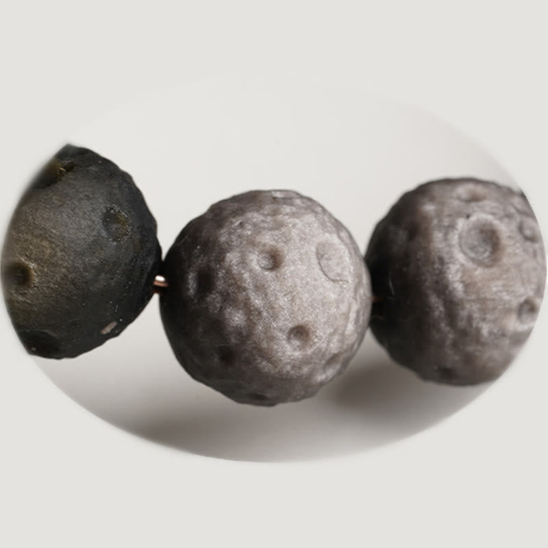 Buddha Stones天然銀光沢黒曜石 金光沢黒曜石 ラウンドビーズ守護ブレスレット - image 2