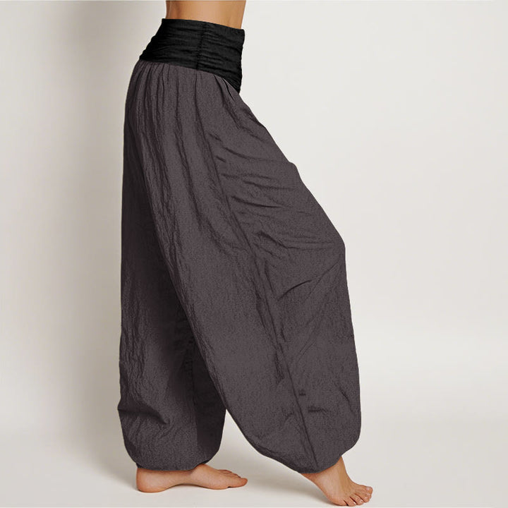 Buddha Stonesコットン ブルー ブラック グレー 無地 レディース 伸縮性ウエスト ハーレムパンツ - image 10