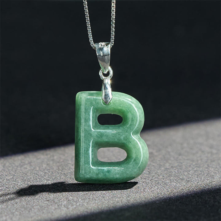 Buddha Stones天然 AZ 文字翡翠 925 スターリングシルバー シルムチェーン豊かさのネックレスペンダント - image 13