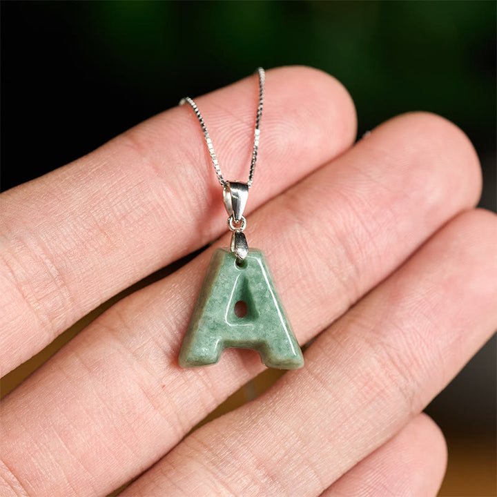 Buddha Stones天然 AZ 文字翡翠 925 スターリングシルバー シルムチェーン豊かさのネックレスペンダント - image 6