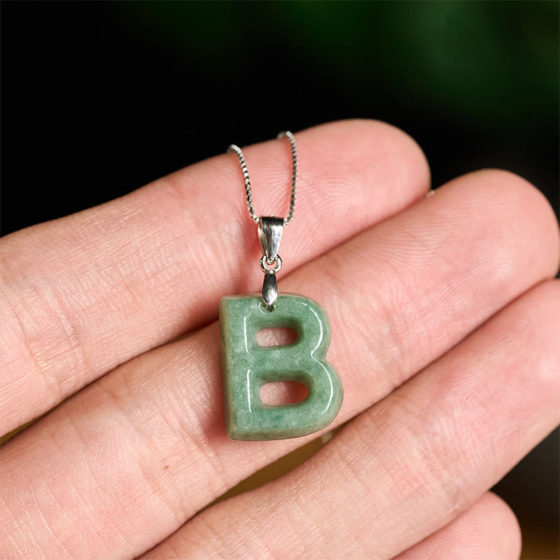 Buddha Stones天然 AZ 文字翡翠 925 スターリングシルバー シルムチェーン豊かさのネックレスペンダント - image 14