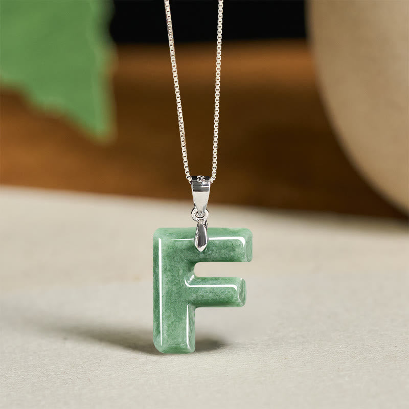 Buddha Stones天然 AZ 文字翡翠 925 スターリングシルバー シルムチェーン豊かさのネックレスペンダント - F - image 29