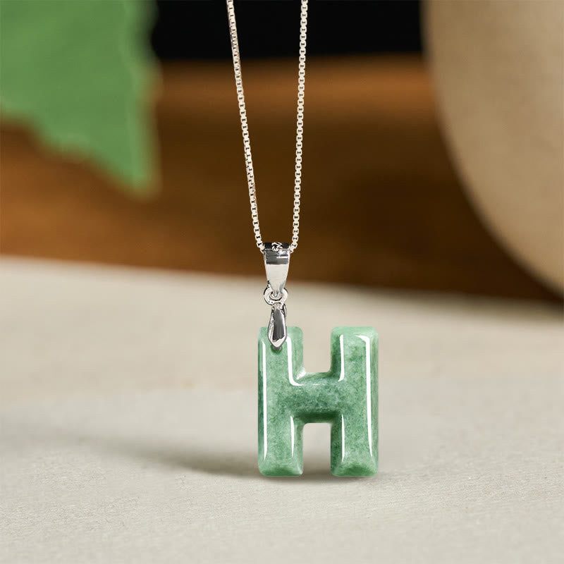 Buddha Stones天然 AZ 文字翡翠 925 スターリングシルバー シルムチェーン豊かさのネックレスペンダント - H - image 31