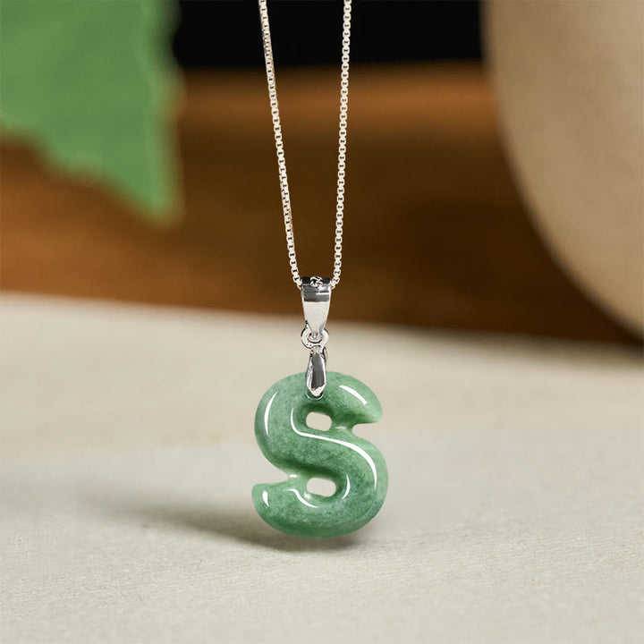 Buddha Stones天然 AZ 文字翡翠 925 スターリングシルバー シルムチェーン豊かさのネックレスペンダント - S - image 42
