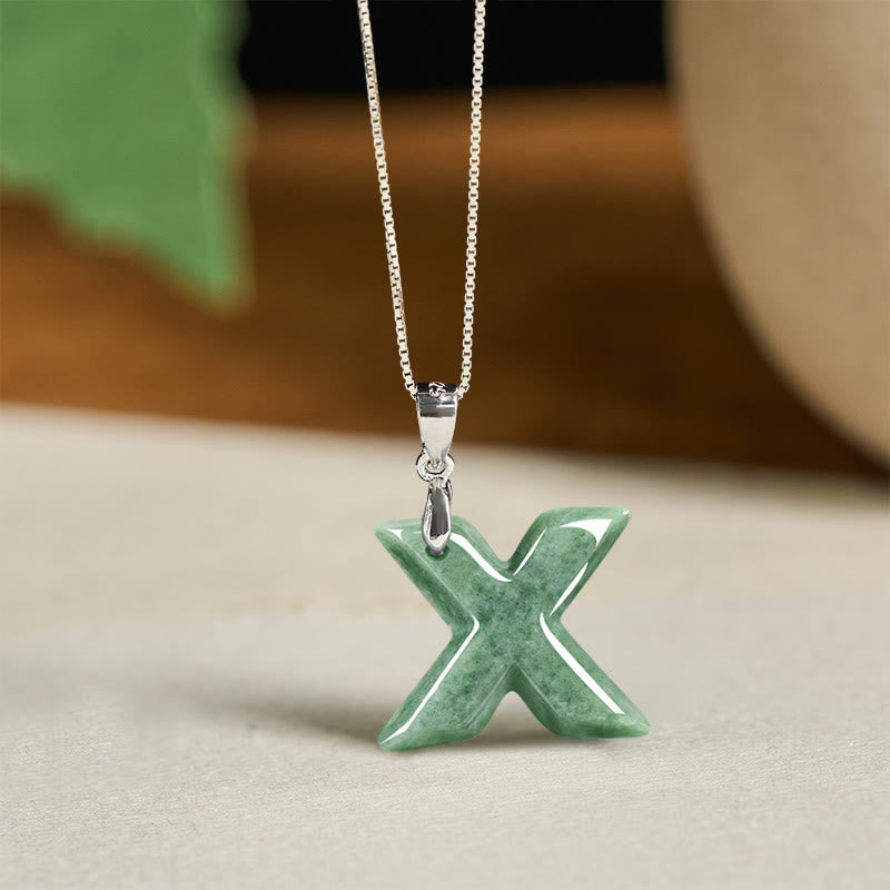 Buddha Stones天然 AZ 文字翡翠 925 スターリングシルバー シルムチェーン豊かさのネックレスペンダント - X - image 47