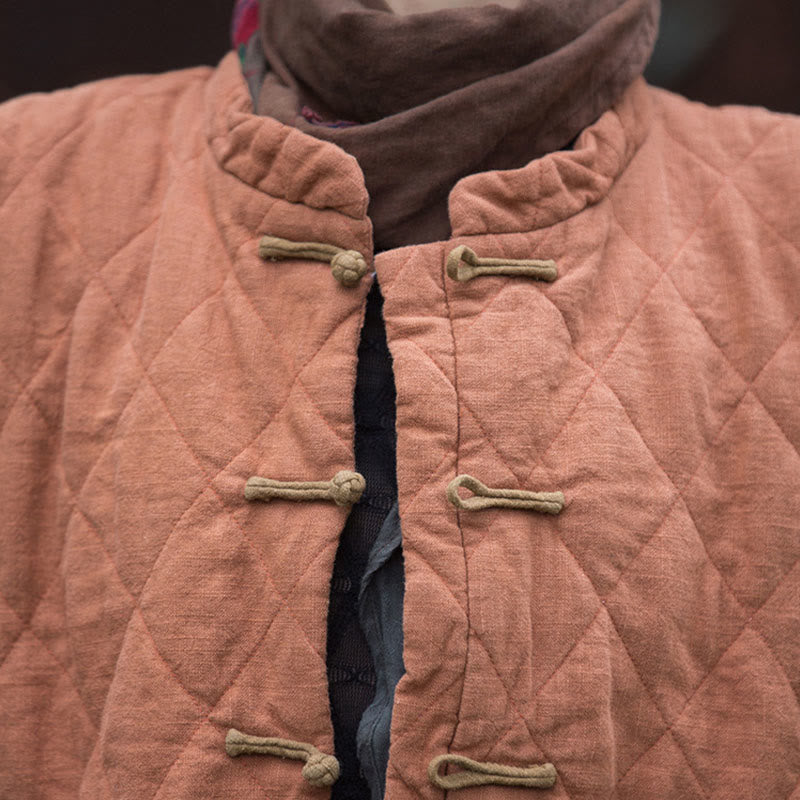 Buddha Stones冬用 カエルボタンライン オープンフロント コットン 長袖 レディース サーマルジャケット ポケット付き - image 19