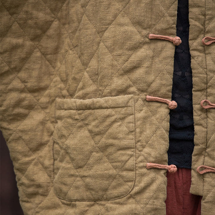 Buddha Stones冬用 カエルボタンライン オープンフロント コットン 長袖 レディース サーマルジャケット ポケット付き - image 31