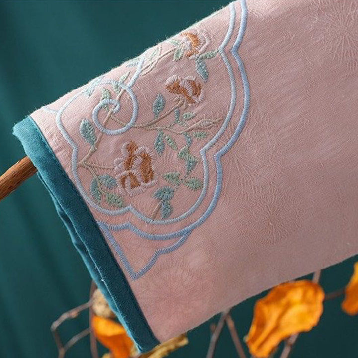 Buddha Stones冬用 カエルボタン刺繍 花 つる オープンフロント コットン 長袖 レディース サーマルジャケット - image 14