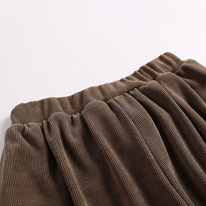 Buddha Stones冬用 無地 レースアップ メンズ ハーレム コットン コーデュロイ パンツ ポケット付き - image 6