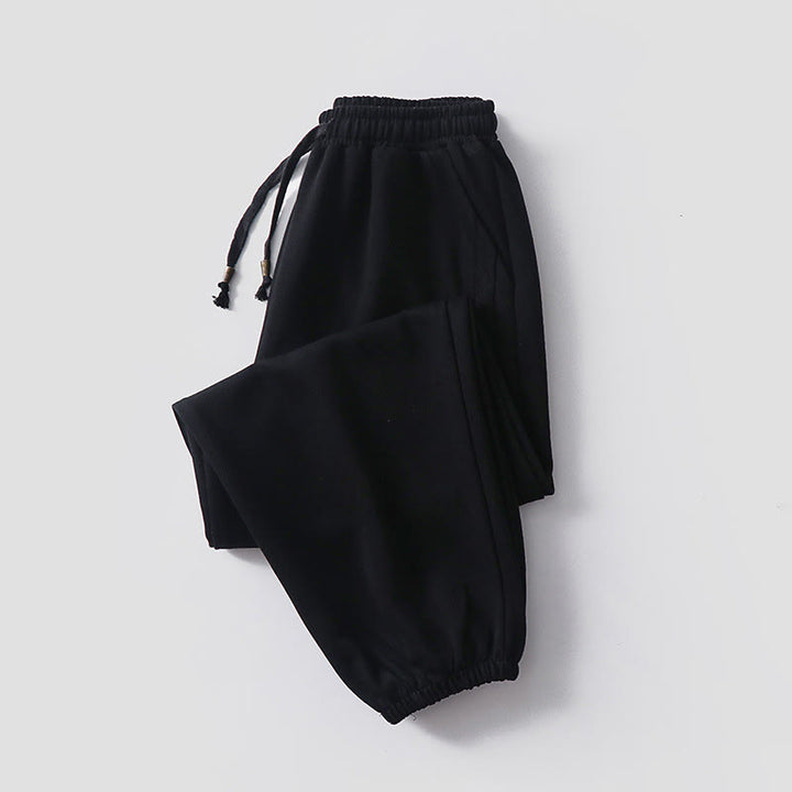 Buddha Stones秋冬 無地 ドローストリング レギュラー フリース裏地 伸縮性ウエスト メンズ コットン ハーレムパンツ ポケット付き - ブラック（裏起毛バージョン） - US/UK/AU54、 EU64 (9XL) - image 12