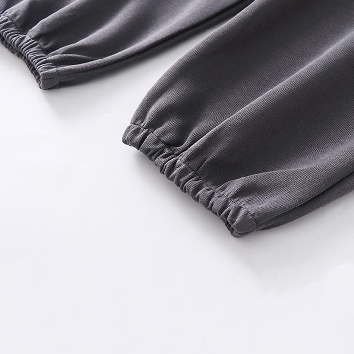 Buddha Stones秋冬 無地 ドローストリング レギュラー フリース裏地 伸縮性ウエスト メンズ コットン ハーレムパンツ ポケット付き - image 6