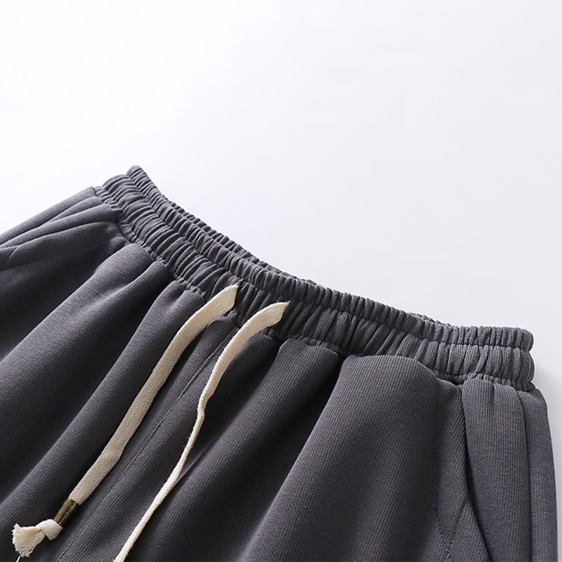 Buddha Stones秋冬 無地 ドローストリング レギュラー フリース裏地 伸縮性ウエスト メンズ コットン ハーレムパンツ ポケット付き - image 2