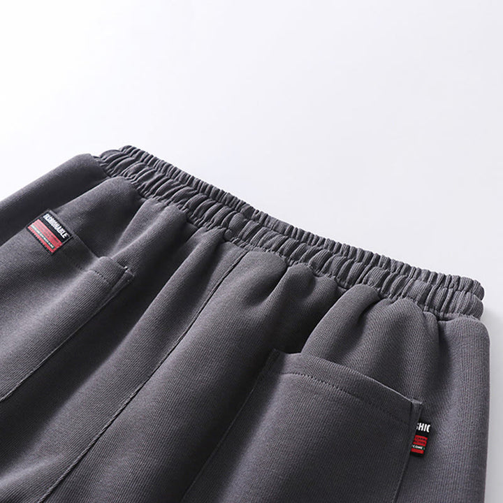 Buddha Stones秋冬 無地 ドローストリング レギュラー フリース裏地 伸縮性ウエスト メンズ コットン ハーレムパンツ ポケット付き - image 3