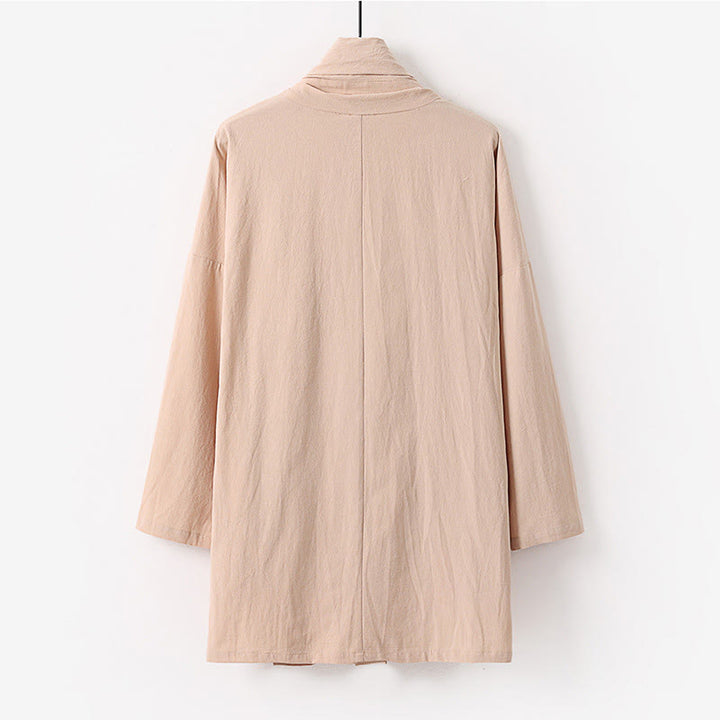 Buddha Stones春秋 無地 長袖 ミドル丈 前開き メンズ着物 - image 3