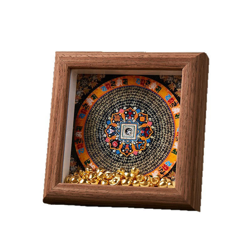 チベットのBuddha Stonesオーム・マニ・パドメ・フム黄金のインゴット タンカ フォトフレーム オーナメント ホームデコレーション - image 8
