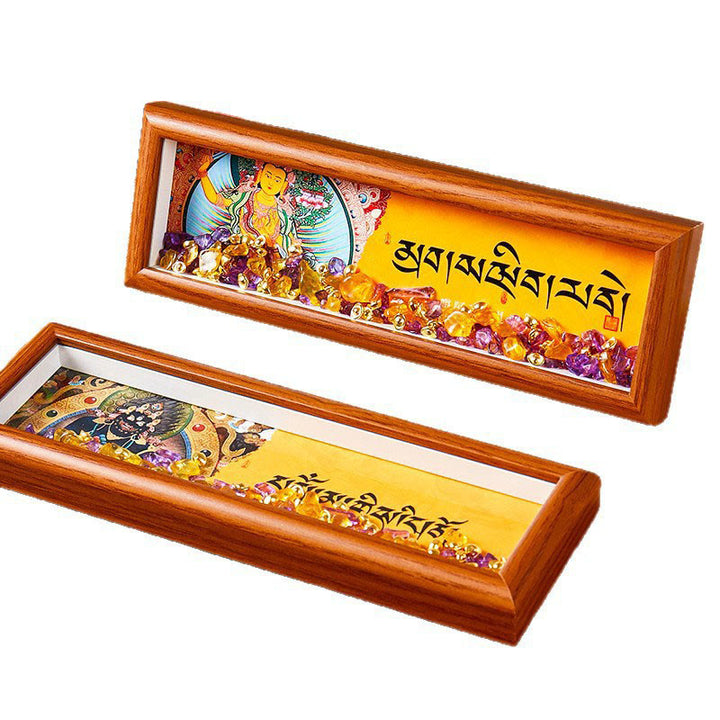 Buddha Stonesオーム・マニ・パドメ・フム仏ゴールデンインゴットタンカフォトフレーム装飾家の装飾 - image 13